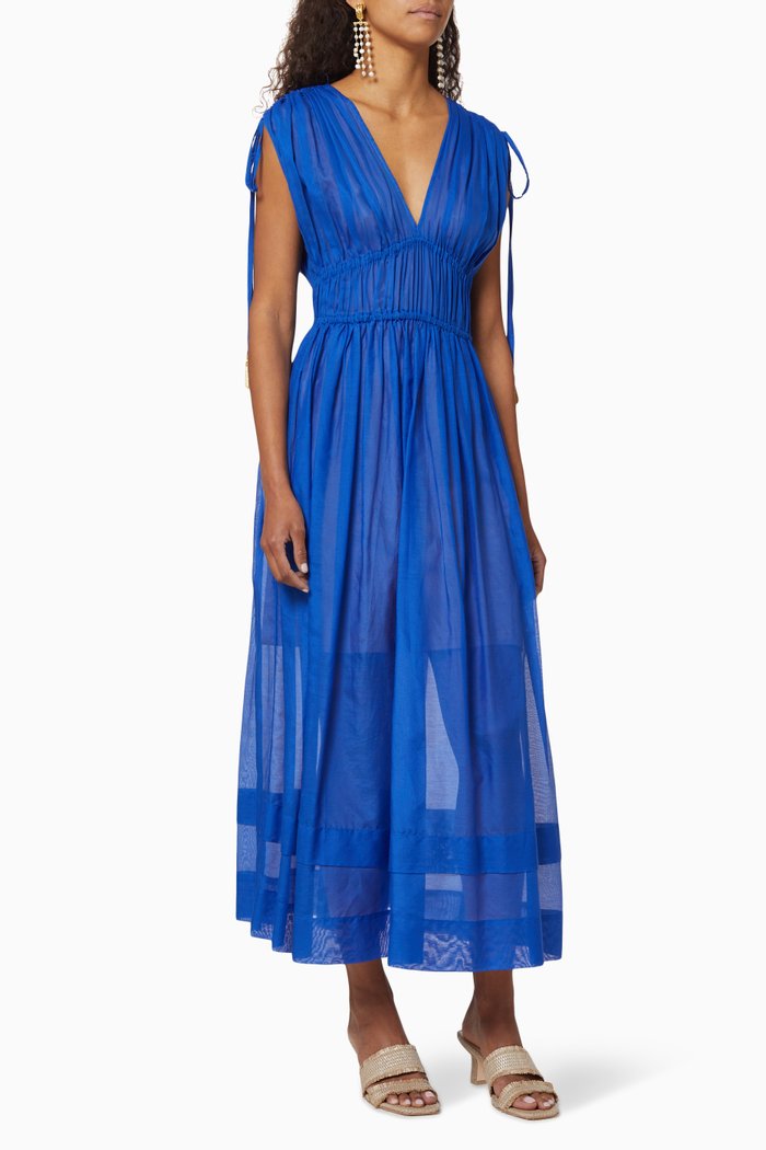 

Myrsini Ruched Dress, Blue