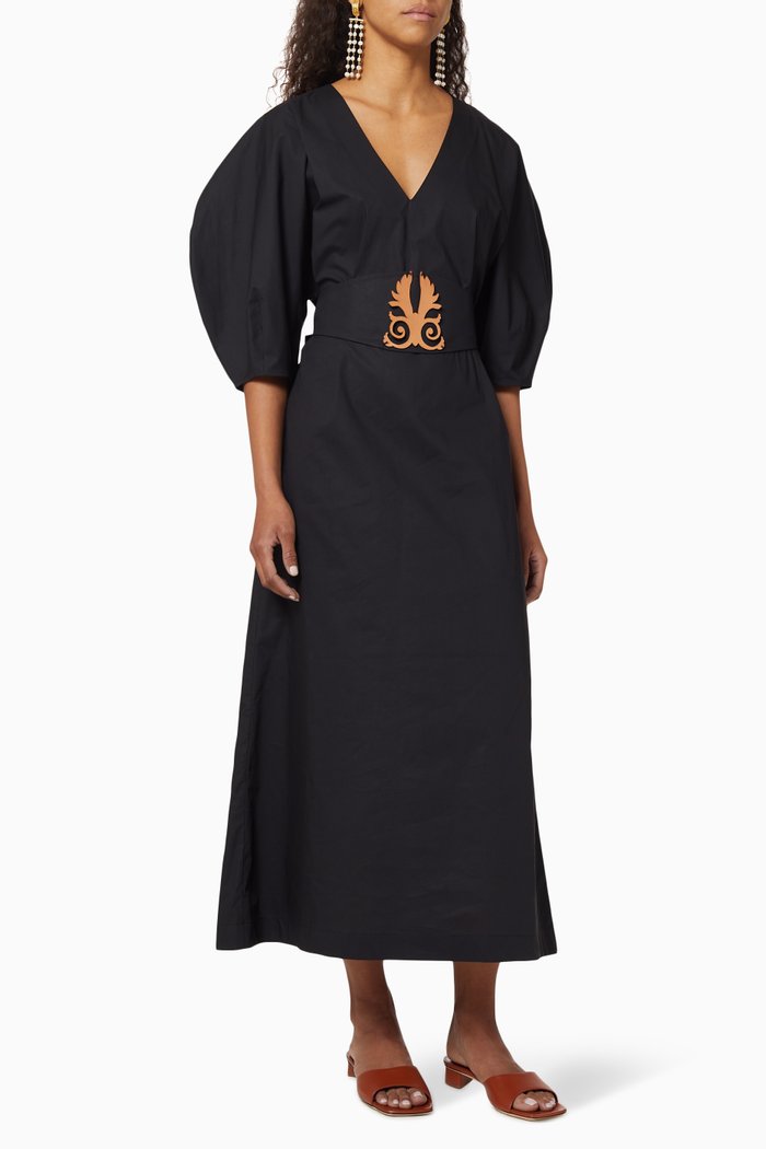 

Thaleia Belted Dress, Black