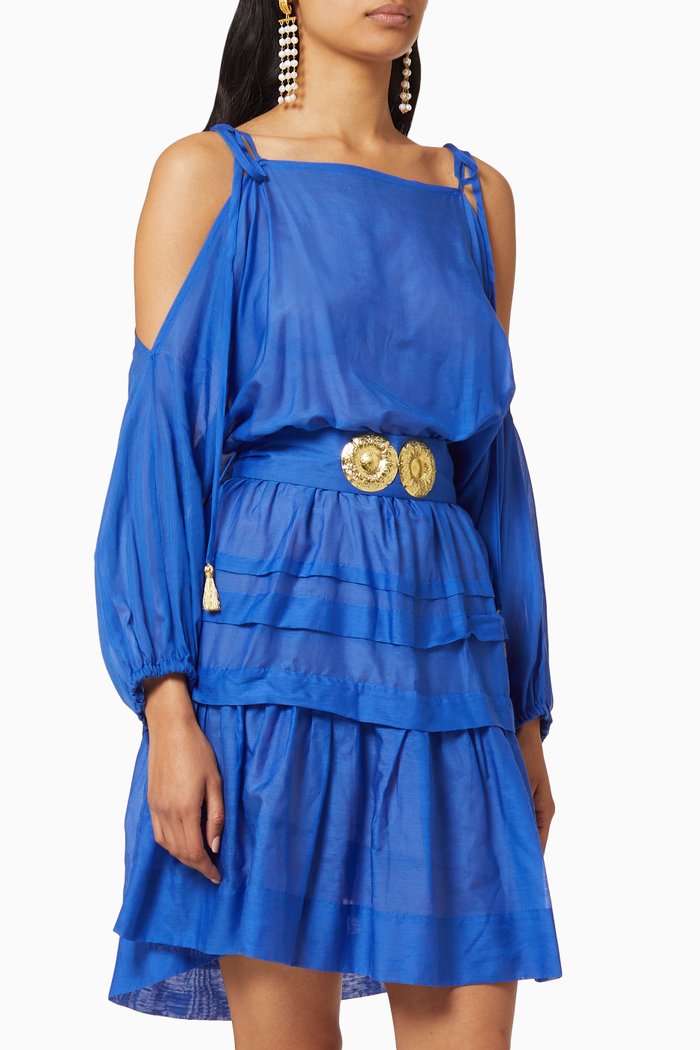 Ploes Belted Dress, Blue