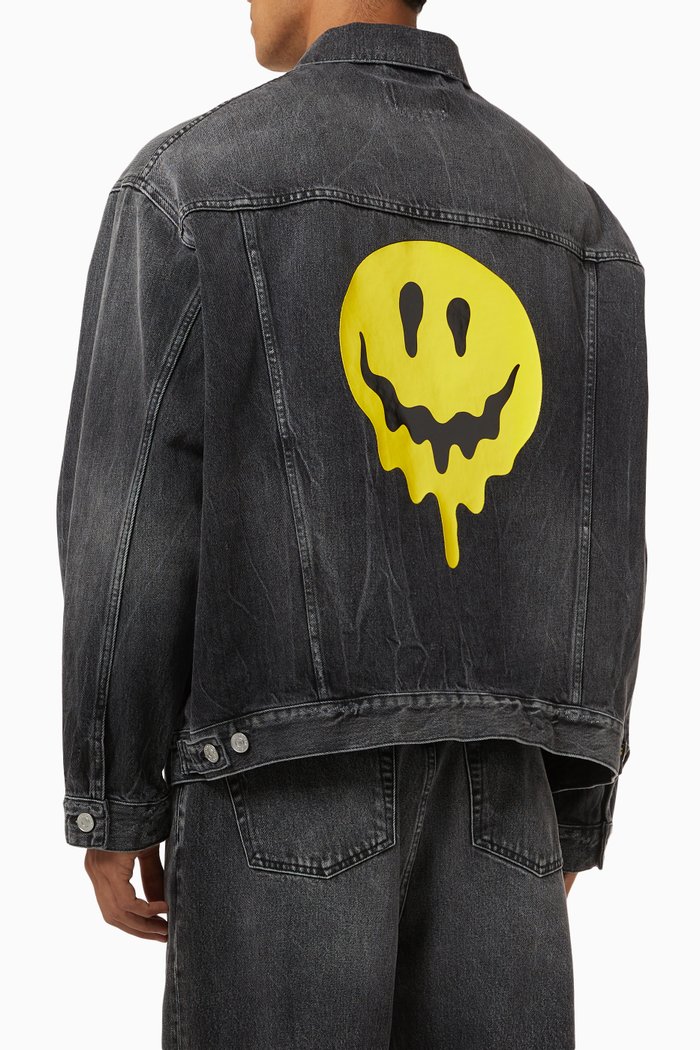 

Drip Peace Large Fit Jacket in Organic Denim, Grey