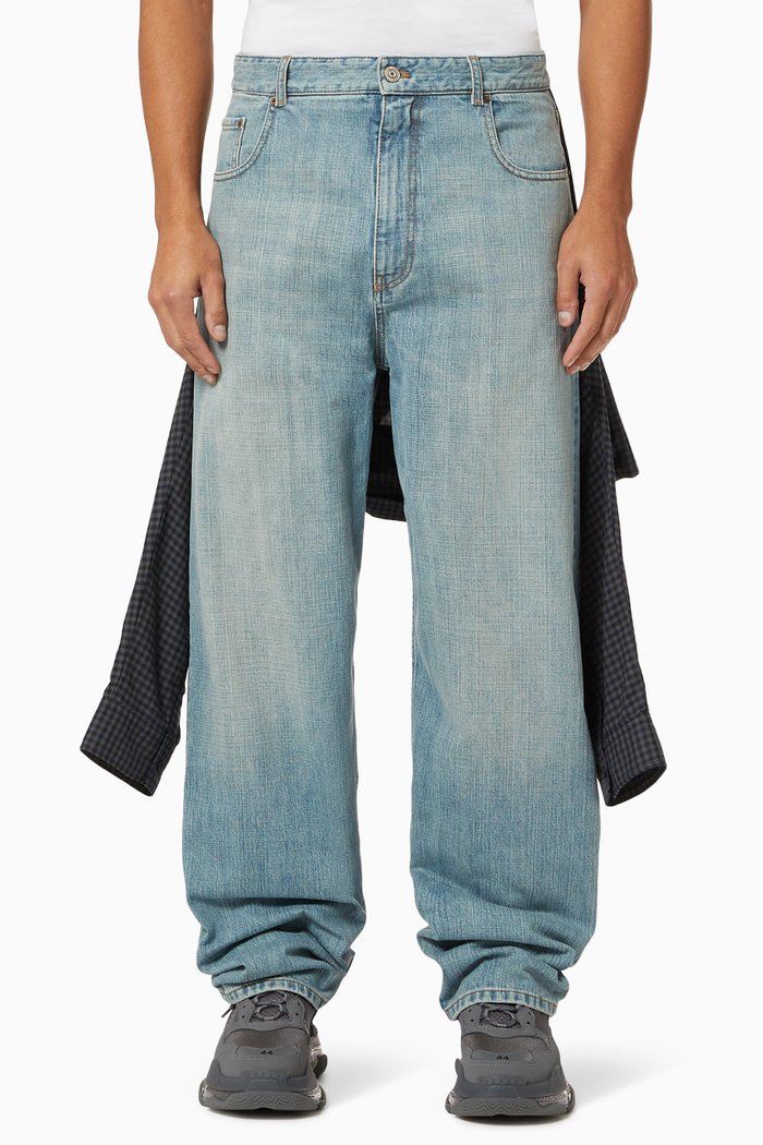 Hybrid Shirt Pants in Cotton Poplin, Blue