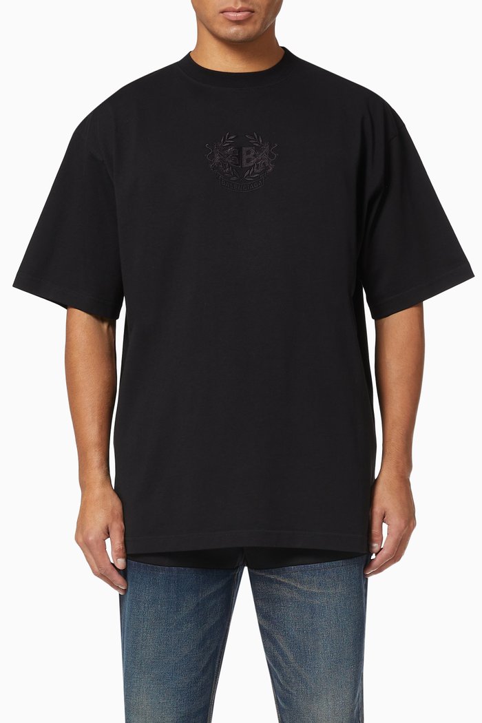

Lion's Laurel Large Fit T-Shirt in Vintage Jersey, Black