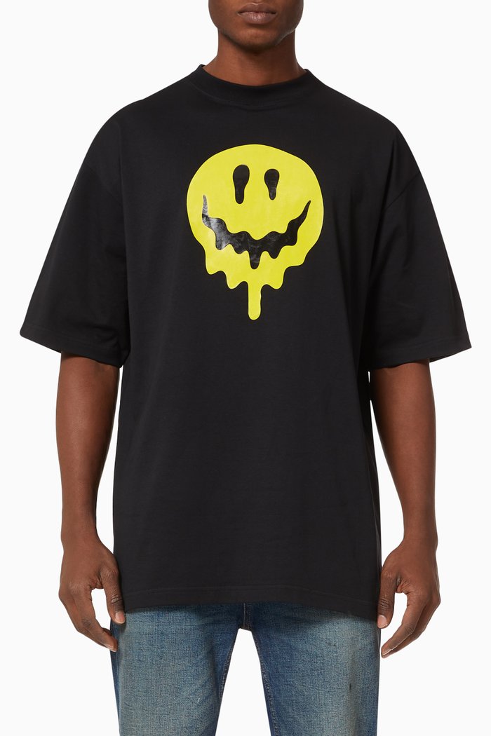 

Drip Peace Large Fit T-shirt in Organic Vintage Jersey, Black