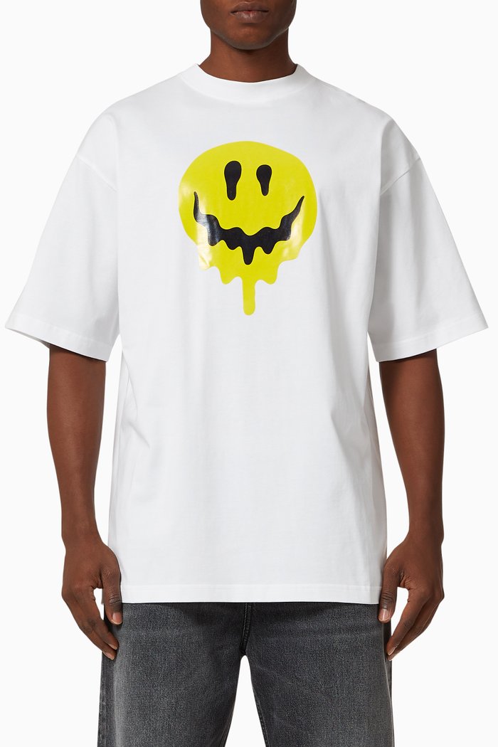 

Drip Peace Large Fit T-shirt in Organic Vintage Jersey, White