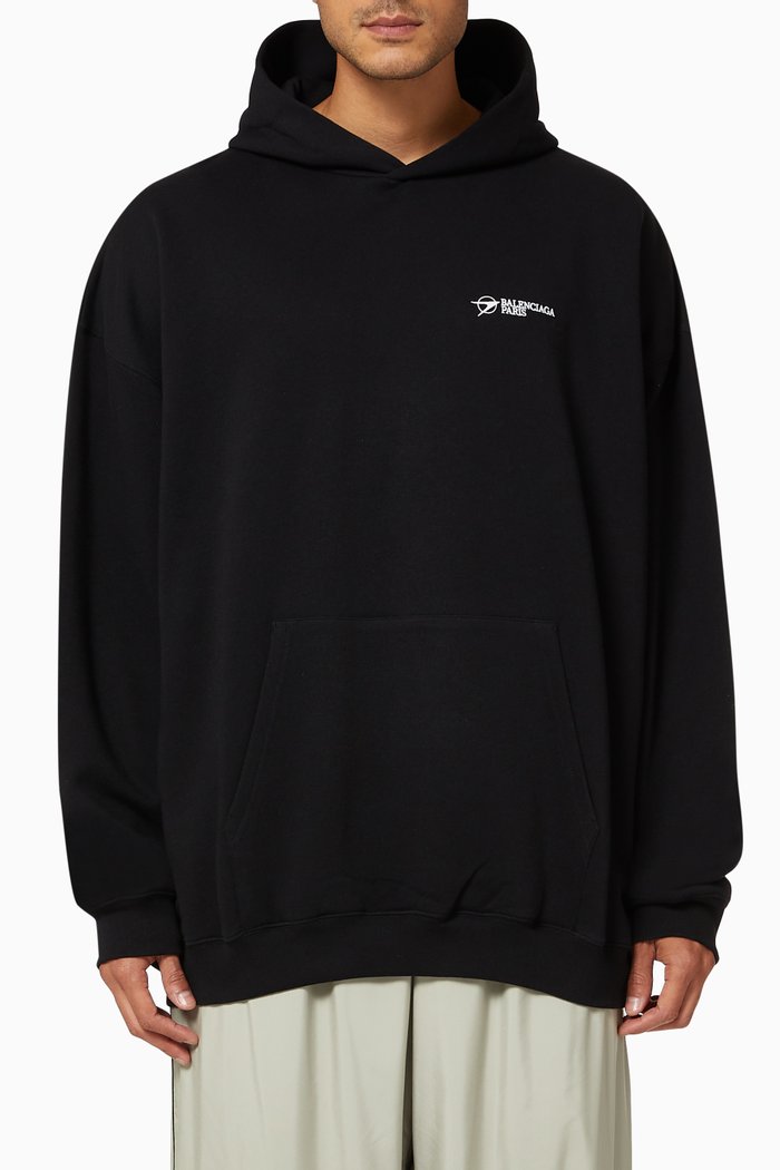 

Corporate Large Fit Hoodie in Organic Fleece, Black