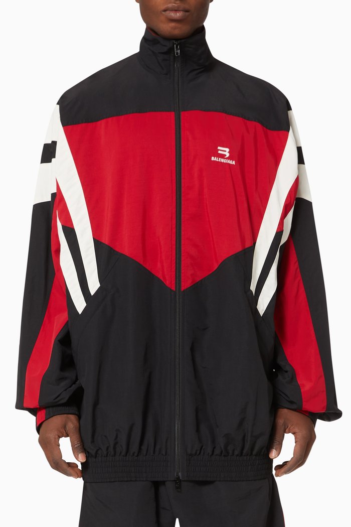 

Logo Tracksuit Jacket in Recycled Nylon, Black