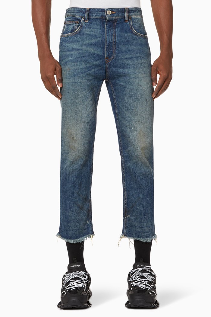 

Raw Cut Slim Pants in Organic Japanese Denim, Blue