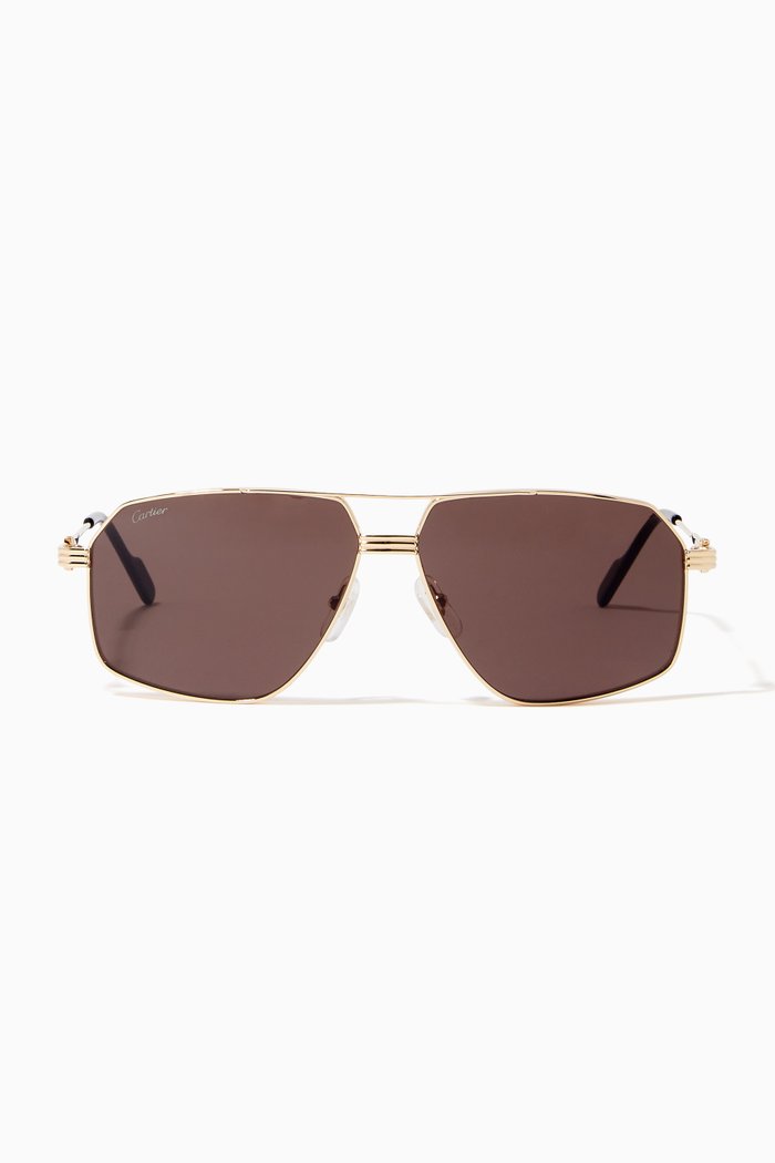 

D-frame Sunglasses in Metal, Gold