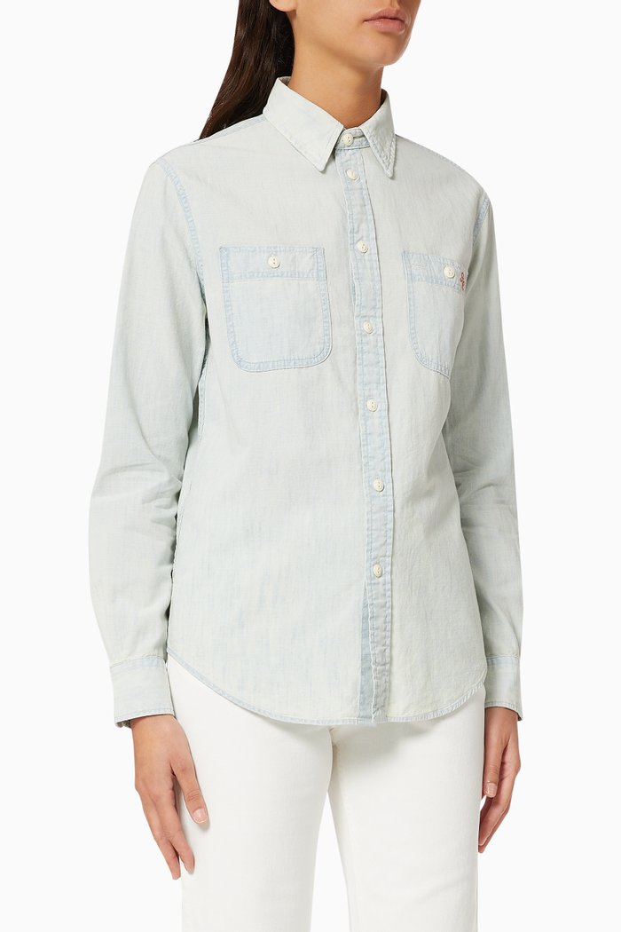 

Polo Bear Chambray Shirt, Blue