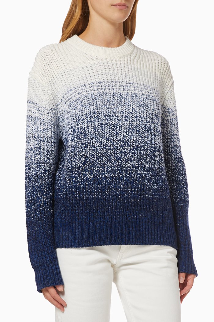 

Ombré Sweater in Wool, Cashmere, Cotton Knit, Blue
