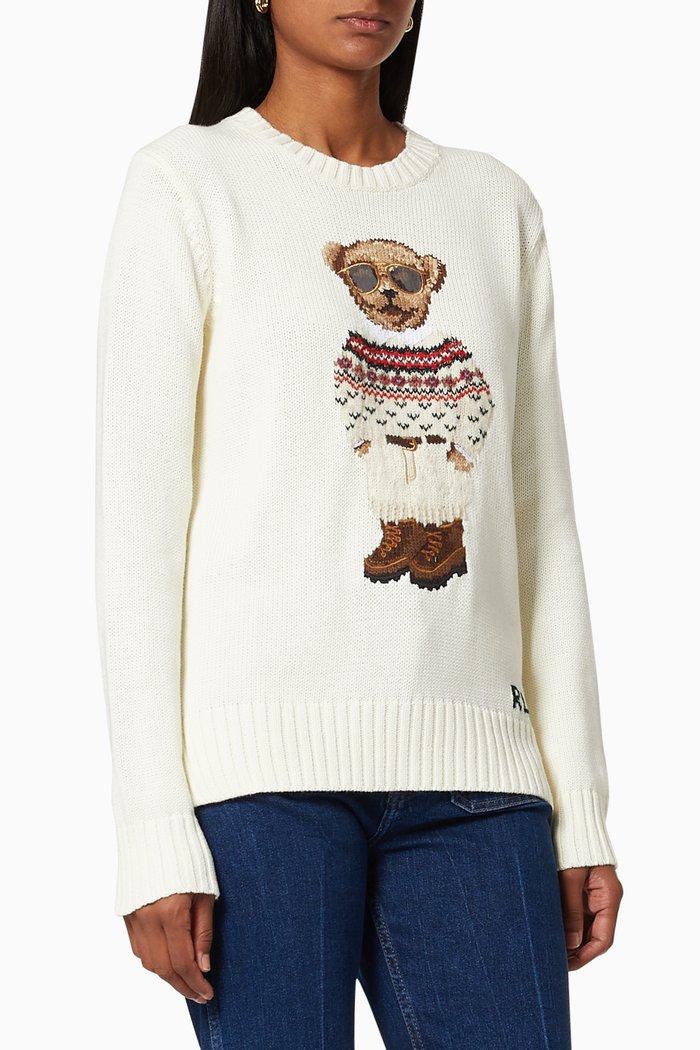 

Polo Bear Cotton Wool Crewneck Jumper, Multicolour
