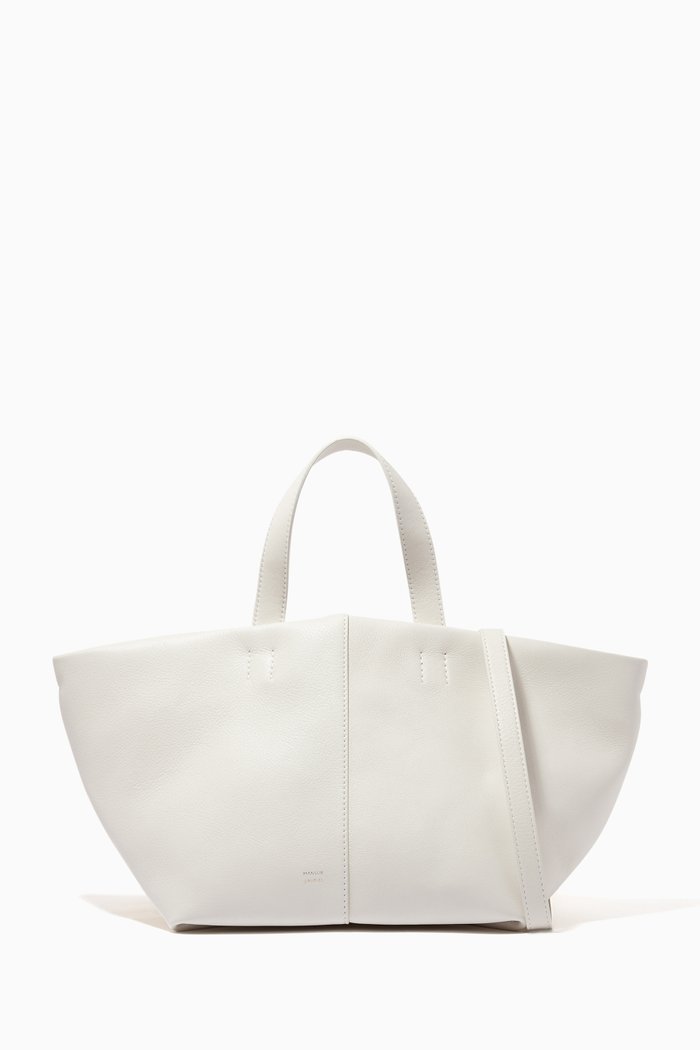 

Tulipano Tote Bag in Calf Leather, White