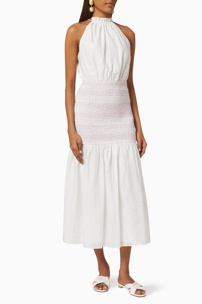 

Mystify Smocked Midi Dress, White