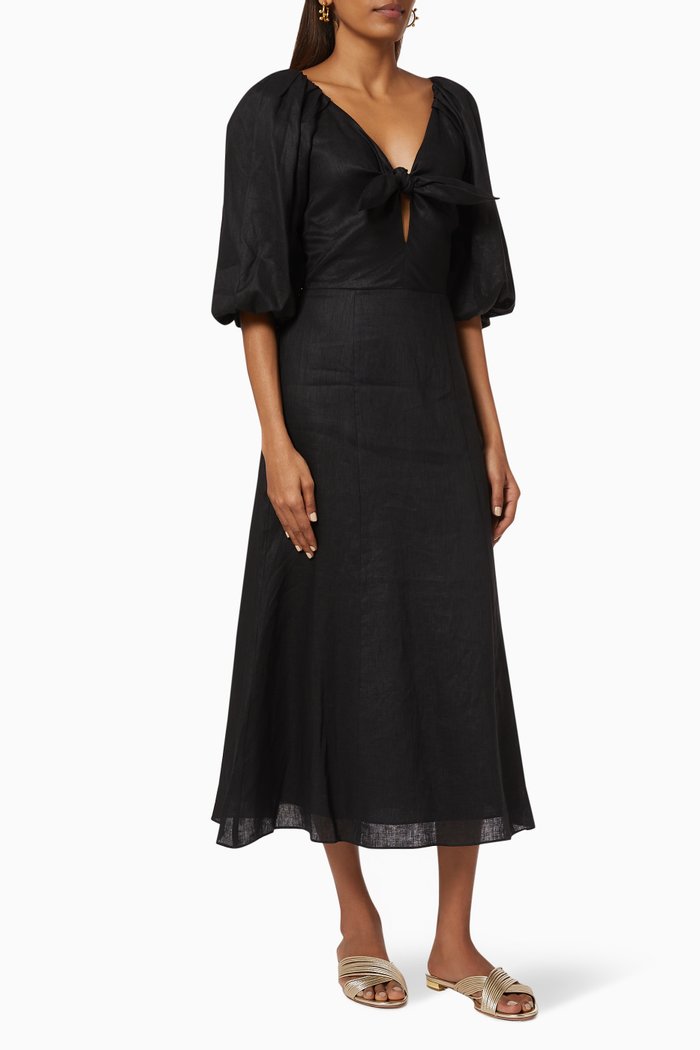 

Fallen Midi Dress, Black