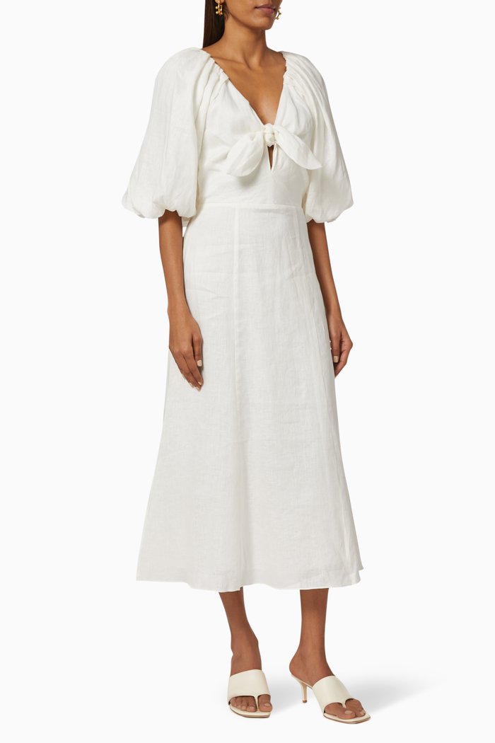 

Fallen Midi Dress, White