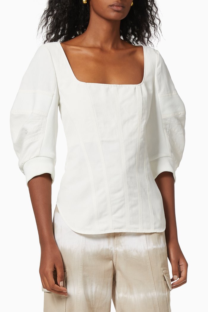 

Fiona Top in Compact Cotton, Neutral