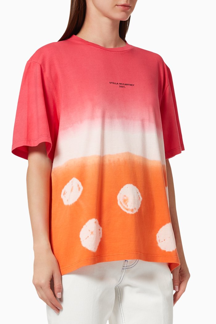 

"Stella McCartney 2001." Shibori Tie Dye T-shirt in Organic Cotton Jersey, Multicolour