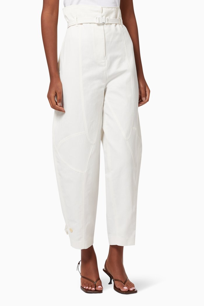 

Daisy Curved-leg Twill Trousers, Neutral