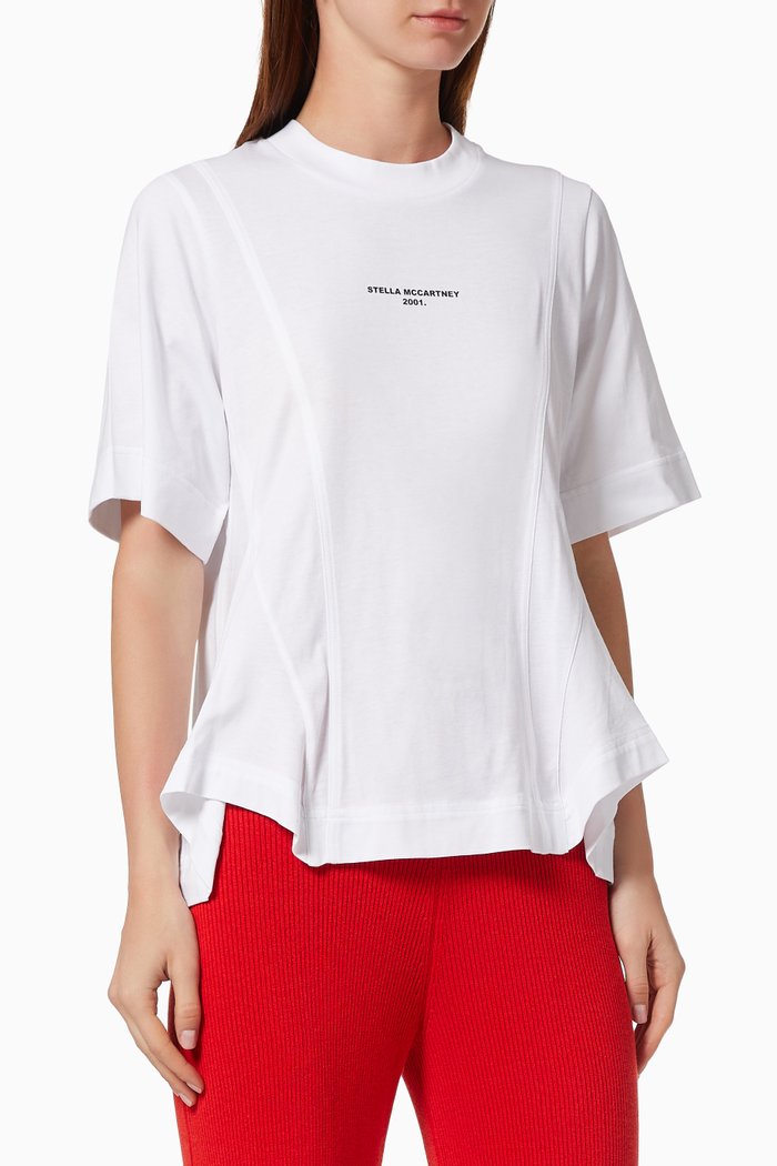 

"Stella McCartney 2001." Drape T-shirt in Organic Cotton Jersey, White