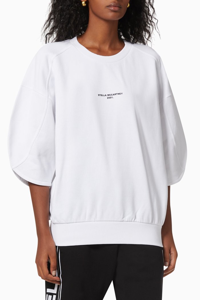 

"Stella McCartney 2001." Sweatshirt in Organic Cotton Jersey, White