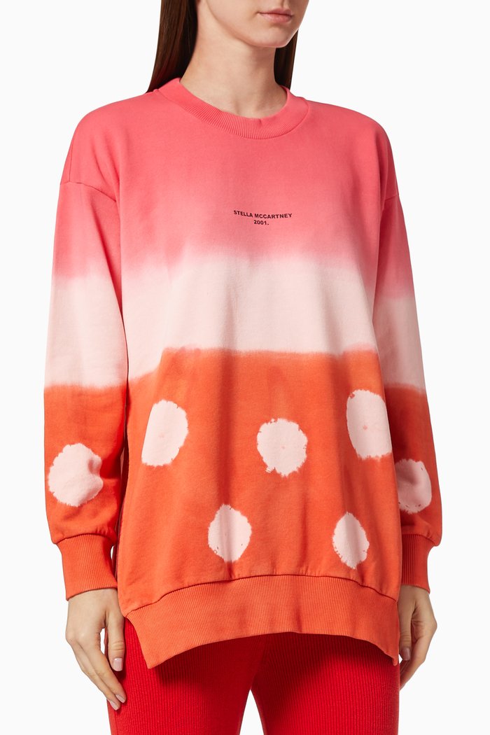 "Stella McCartney 2001." Shibori Tie Dye Sweatshirt in Organic Cotton Jersey, Multicolour