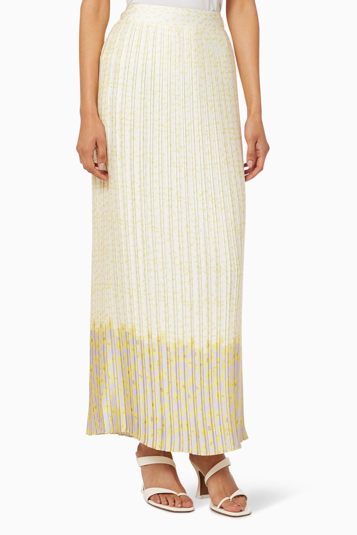 

Floral Print Pleated Skirt, Yellow