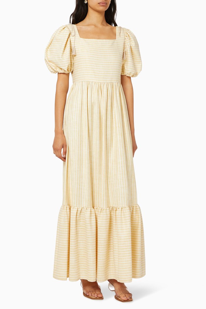 

Striped Frill Dress, Yellow
