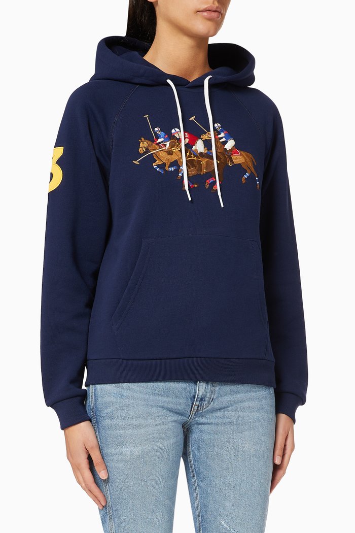 

Polo Match Fleece Jersey Hoodie, Blue