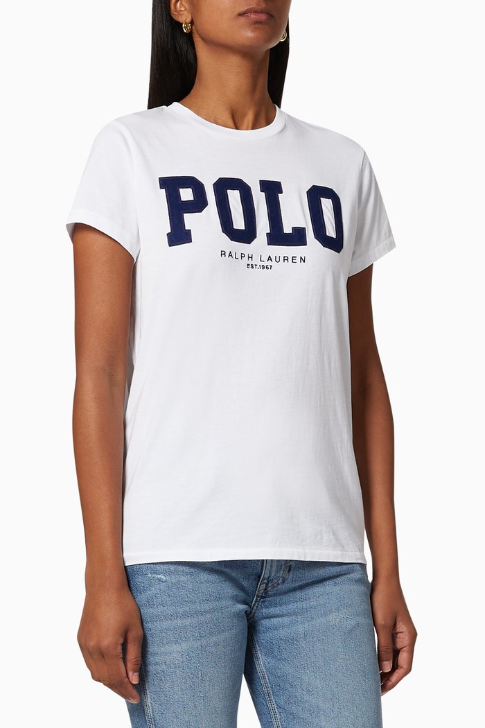 

Polo Logo Cotton T-shirt, White