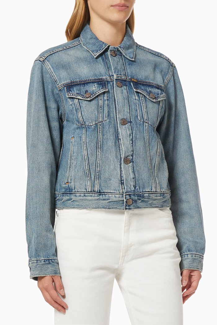 

Polo Bear Trucker Jacket, Blue
