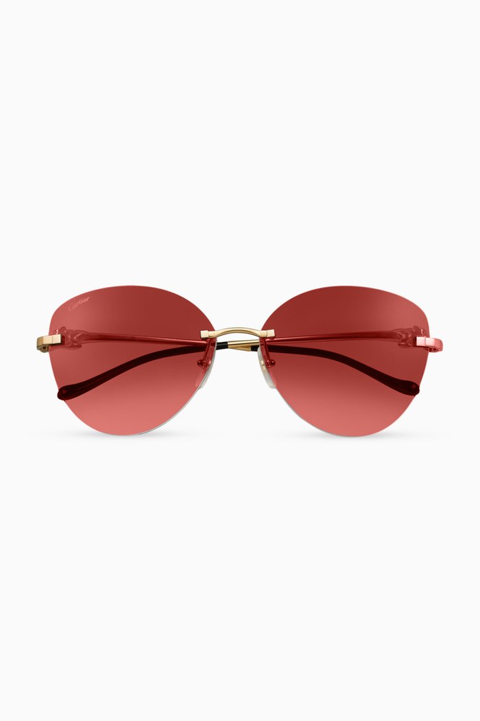 Cat-eye Sunglasses in Titanium, Gold