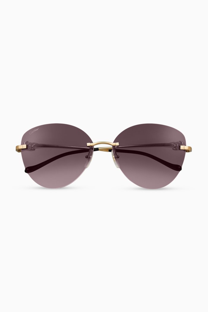 

Cat-eye Sunglasses in Titanium, Gold