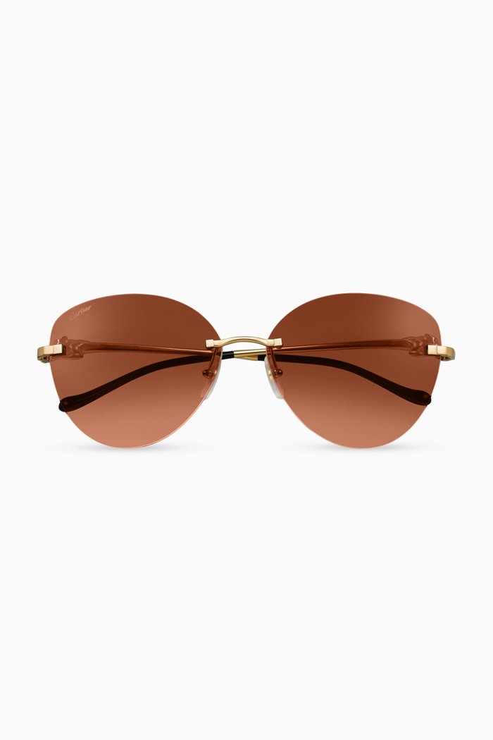 

Cat-eye Sunglasses in Titanium, Gold