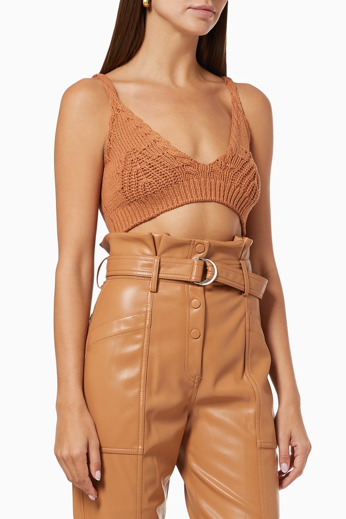 

Cora Directional Bralette in Knit, Brown