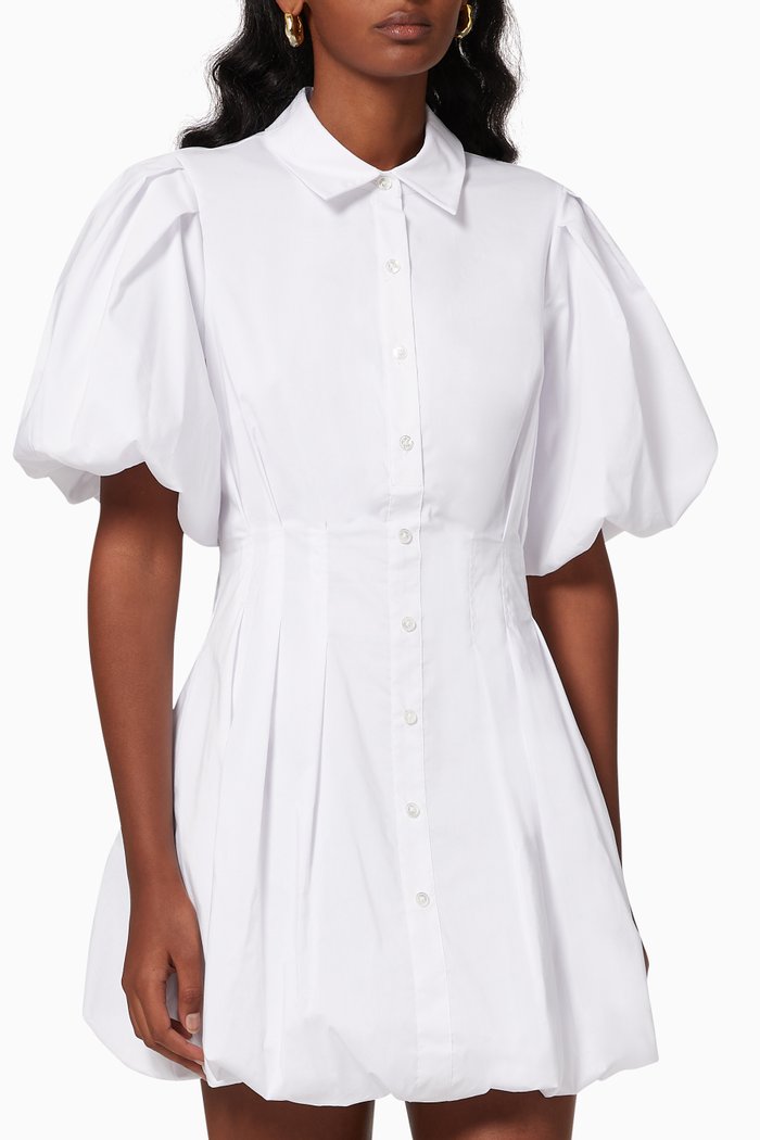 

Cleo Mini Dress in Poplin, White