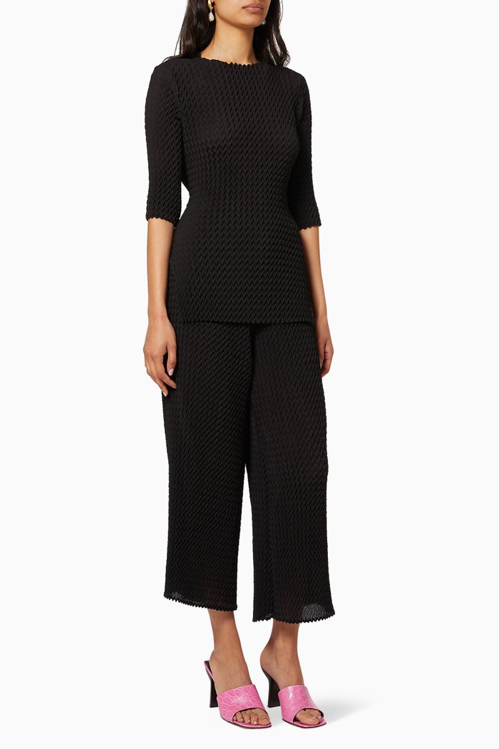

Chevron Pleated Co-ord Set, Black