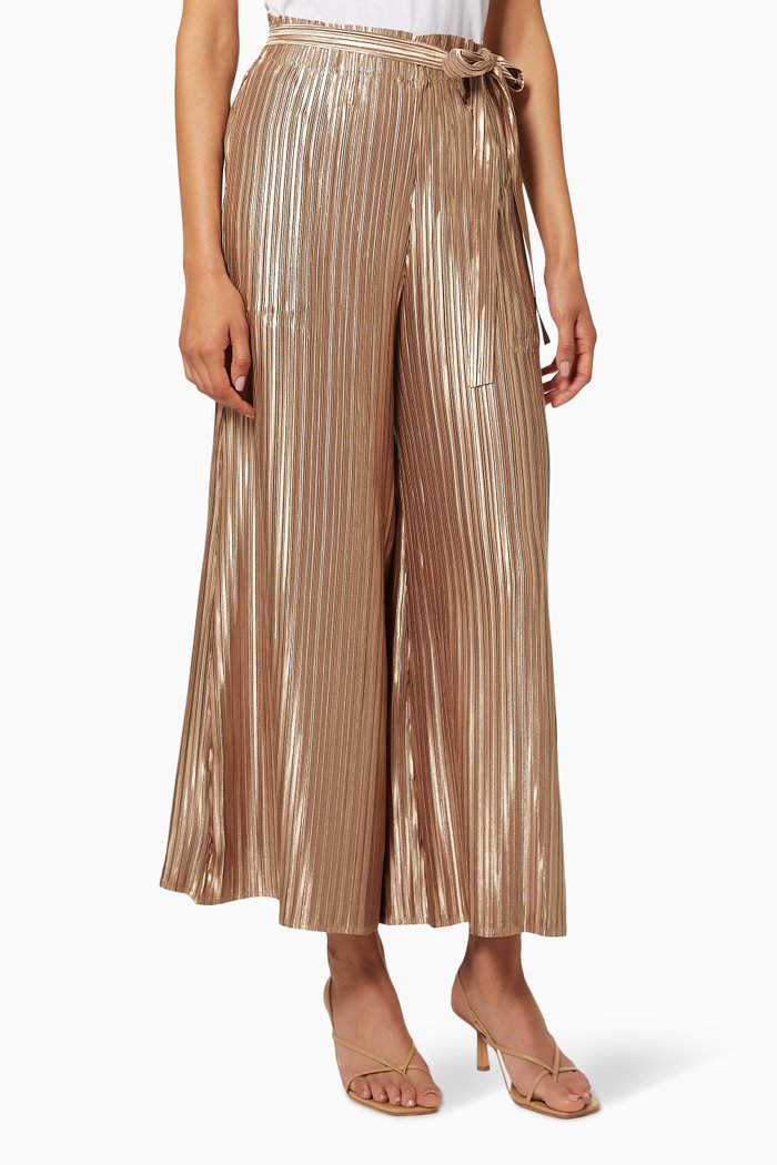 

Camille Pleated Pants, Gold