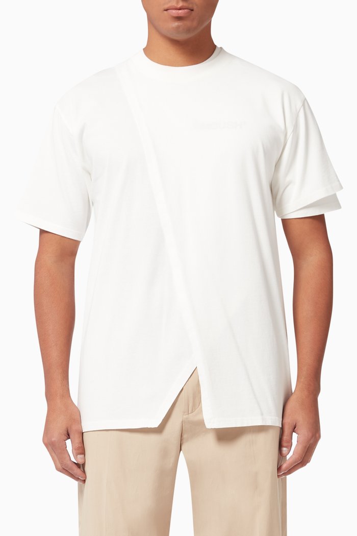 

Overlap T-shirt in Cotton, White