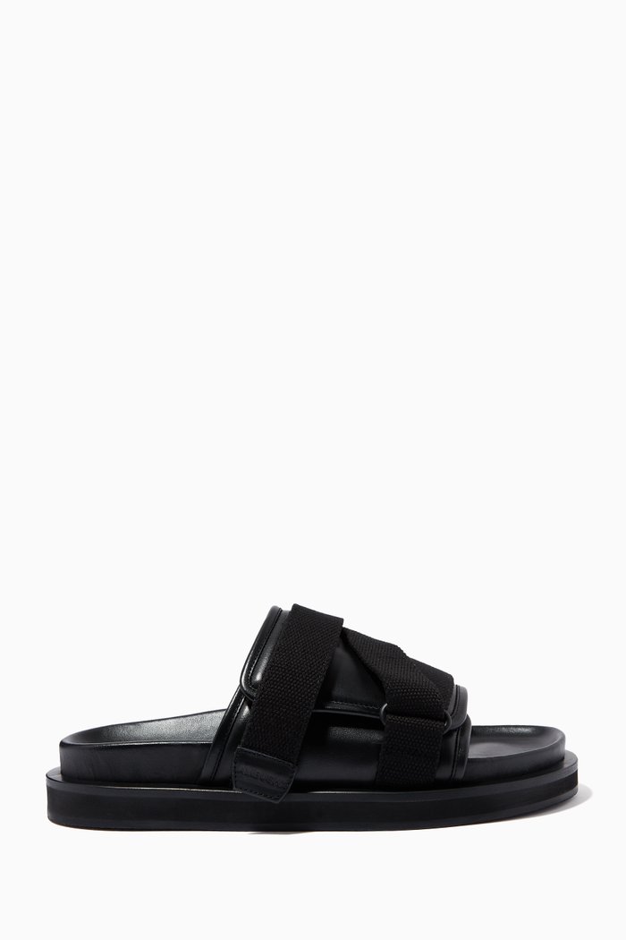 

Padded Sandals in Leather, Black