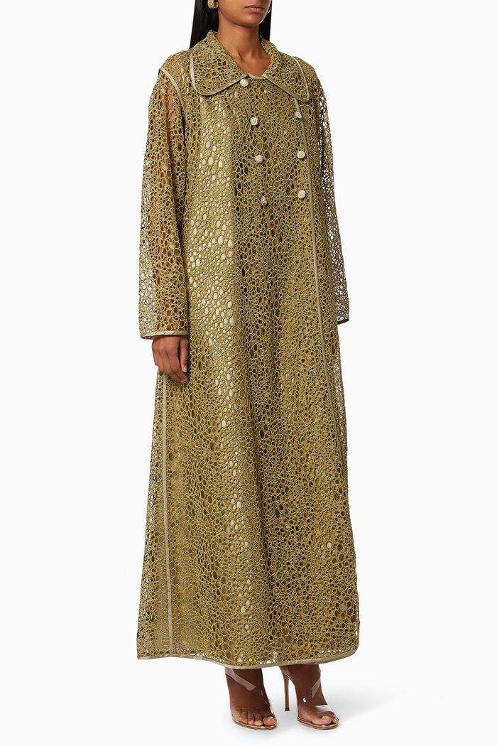 

Lace Coat & Dress Set, Brown
