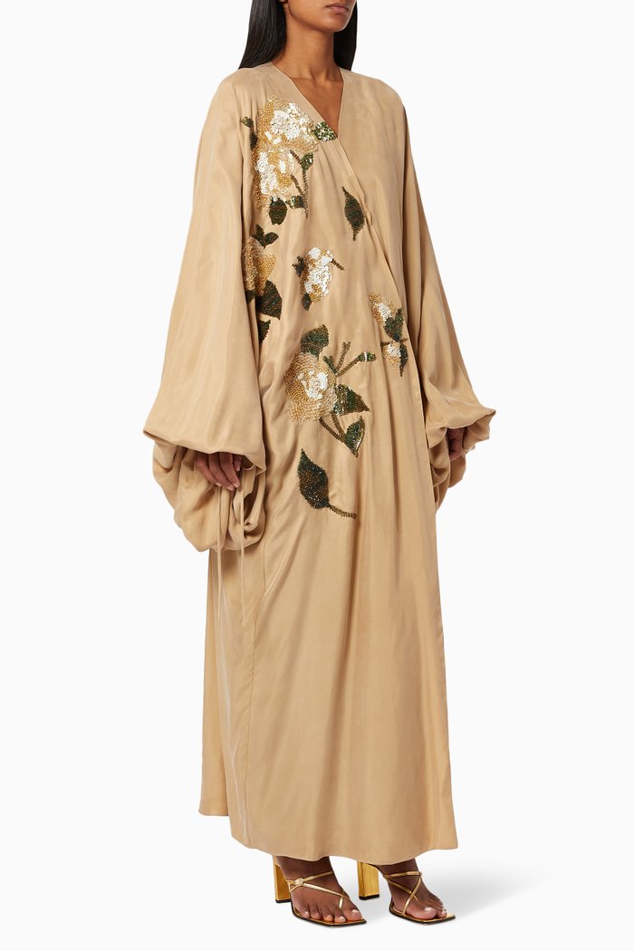 

Floral Embroidered Kaftan, Neutral