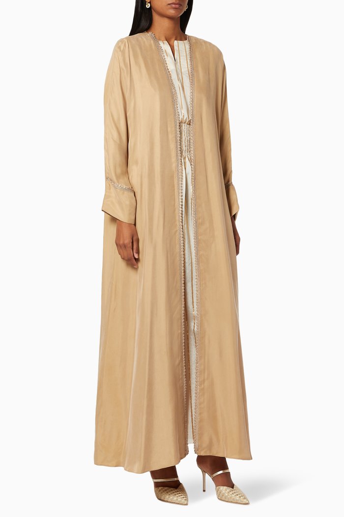 

Stripe Coat & Dress Set, Neutral