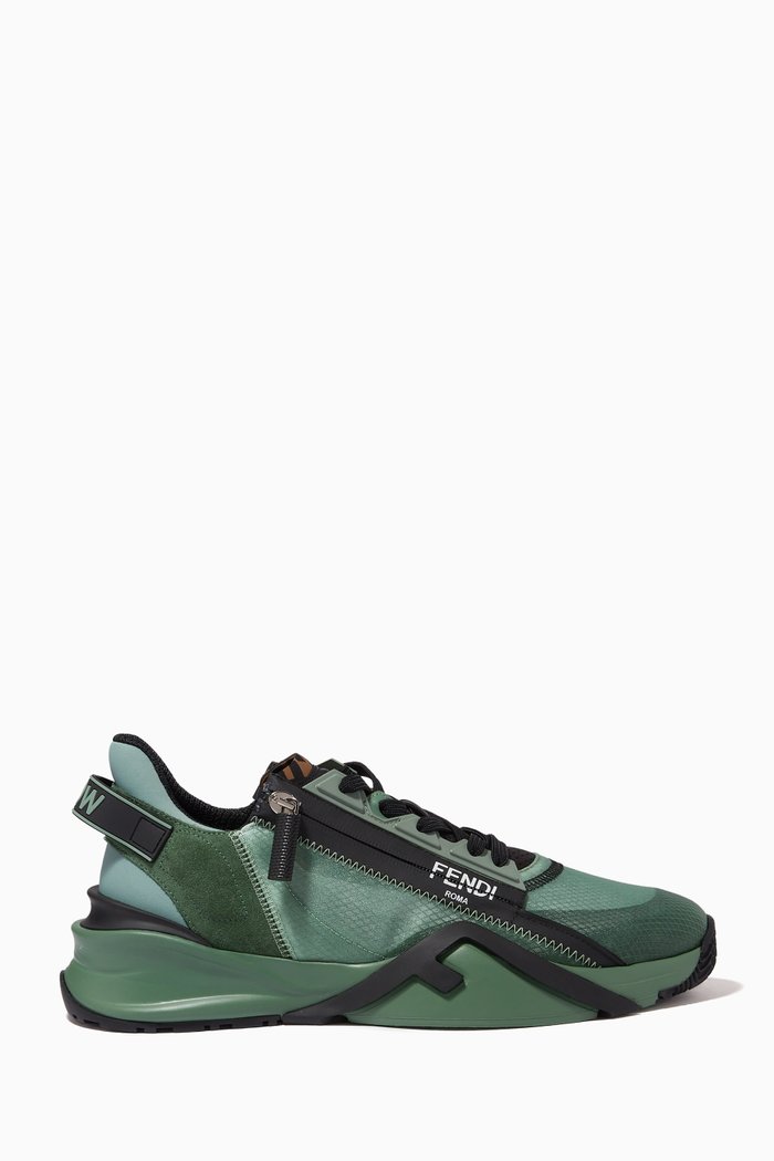 

Logo Low Top Sneakers in Suede, Green