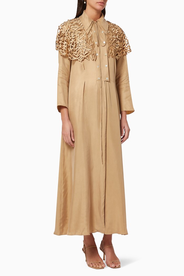

Lace Cape Dress, Neutral
