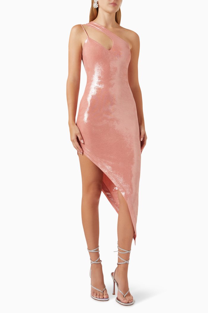 

One-shoulder Dress, Pink