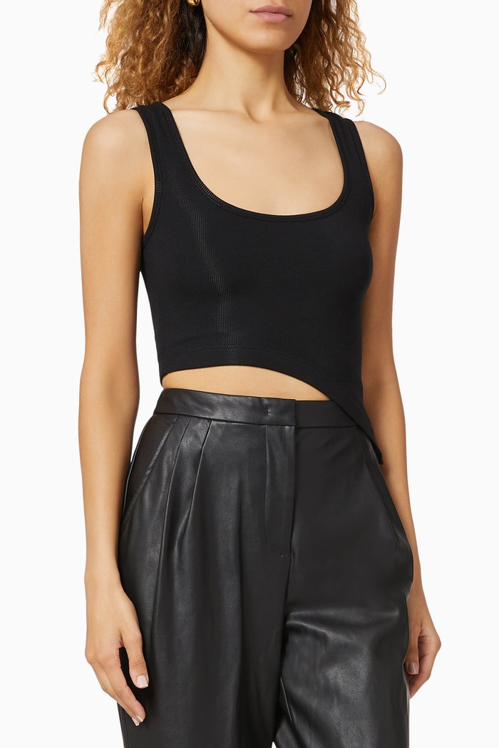 

Slanted Tank Top, Black