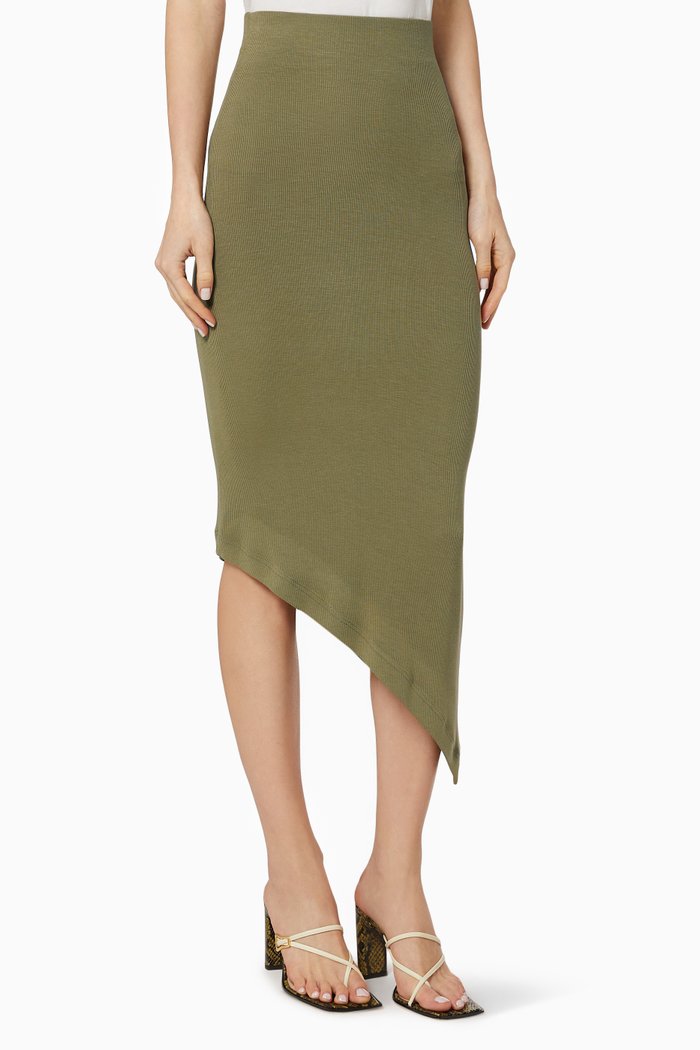 

Asymmetrical Skirt, Green