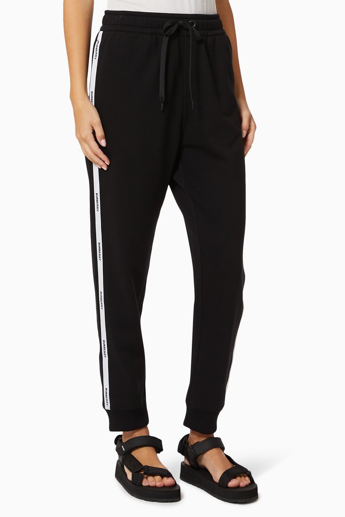 Esmee Logo Tape Sweatpants in Cotton, Black
