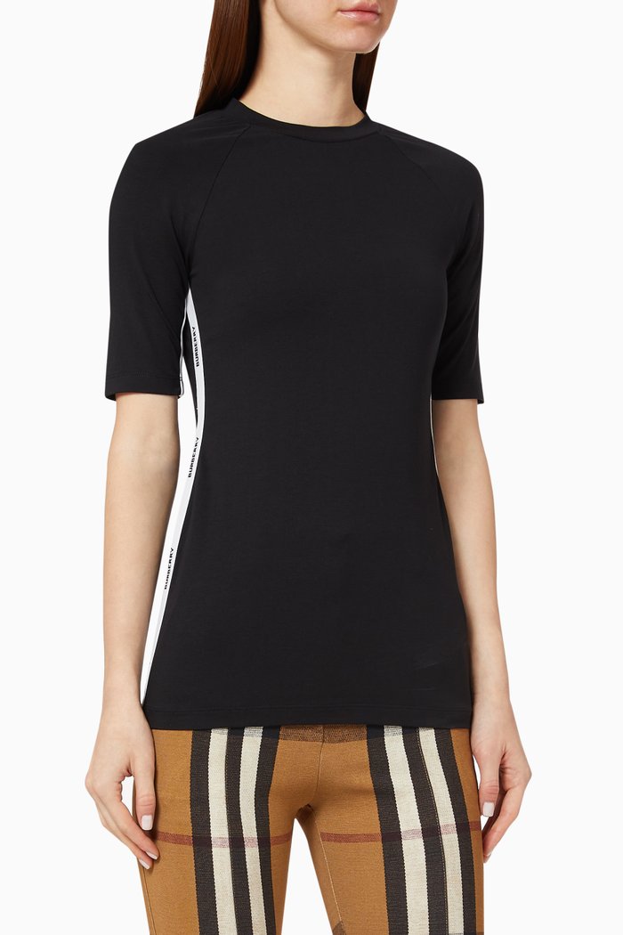 

Logo Tape Stretch Cotton T-shirt, Black