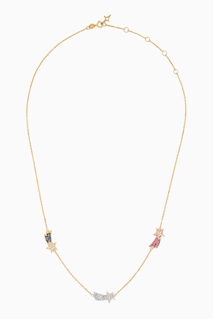 

Trinity Stars Necklace with Diamonds in 18kt Yellow Gold